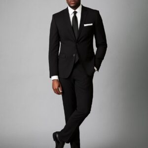 BLACK SINGLE BREASTED SUIT & TROUSERS