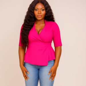 PINK SIDE-WRAP BLOUSE