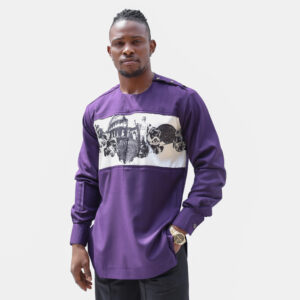 PURPLE TUNIC WITH GRAPHIC PRINT