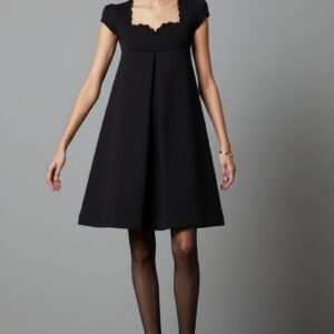 BLACK PLEATED DOLL DRESS