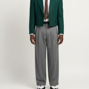 GREEN CROPPED DOUBLE BREASTED BLAZER