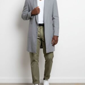 GREY LONG CASUAL JACKET