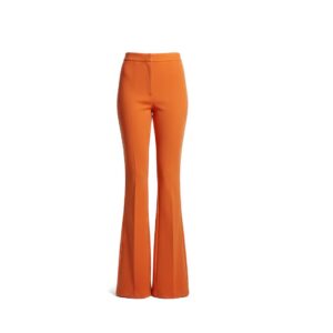 ORANGE FLARED-BOTTOM HIGH WAIST TROUSERS