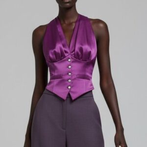 PURPLE DRAPED BUST WAISTCOAT
