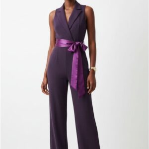 PURPLE SIDE TIE JUMPSUIT