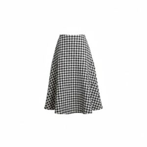 WHITE & BLACK HOUNDSTOOTH BIAS SKIRT