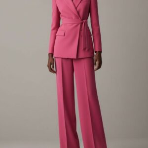 PINK WRAP PANT SUIT SET