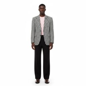 BLACK & WHITE MIXED HOUNDSTOOTH SUIT JACKET