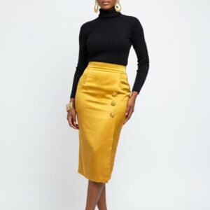 GOLD OVERLAPPING SLIT SKIRT