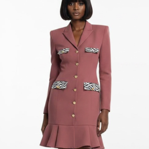 FLARED MINI SUIT DRESS (IN PINK)