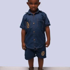 JTDK-LOGO DENIM TWO-PIECE SHORTS