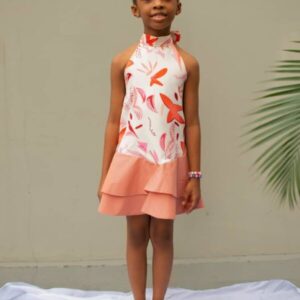 PEACH BEACH HALTER FLARE MINI DRESS