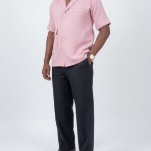 PINK NOTCH COLLAR SHIRT